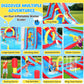 Whubefy Inflatable Water Slide Bounce House, 13.2x10Ft 13-in-1 Bounce House Obstacle Course Waterslides, Summer Fun w/Boxing Pol
