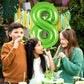 Green Number 8 Balloon 40 Inch, Big Large Foil Helium Number Balloons, Jumbo Giant Mylar Number 8 Balloons For 8 Year Old Birthd