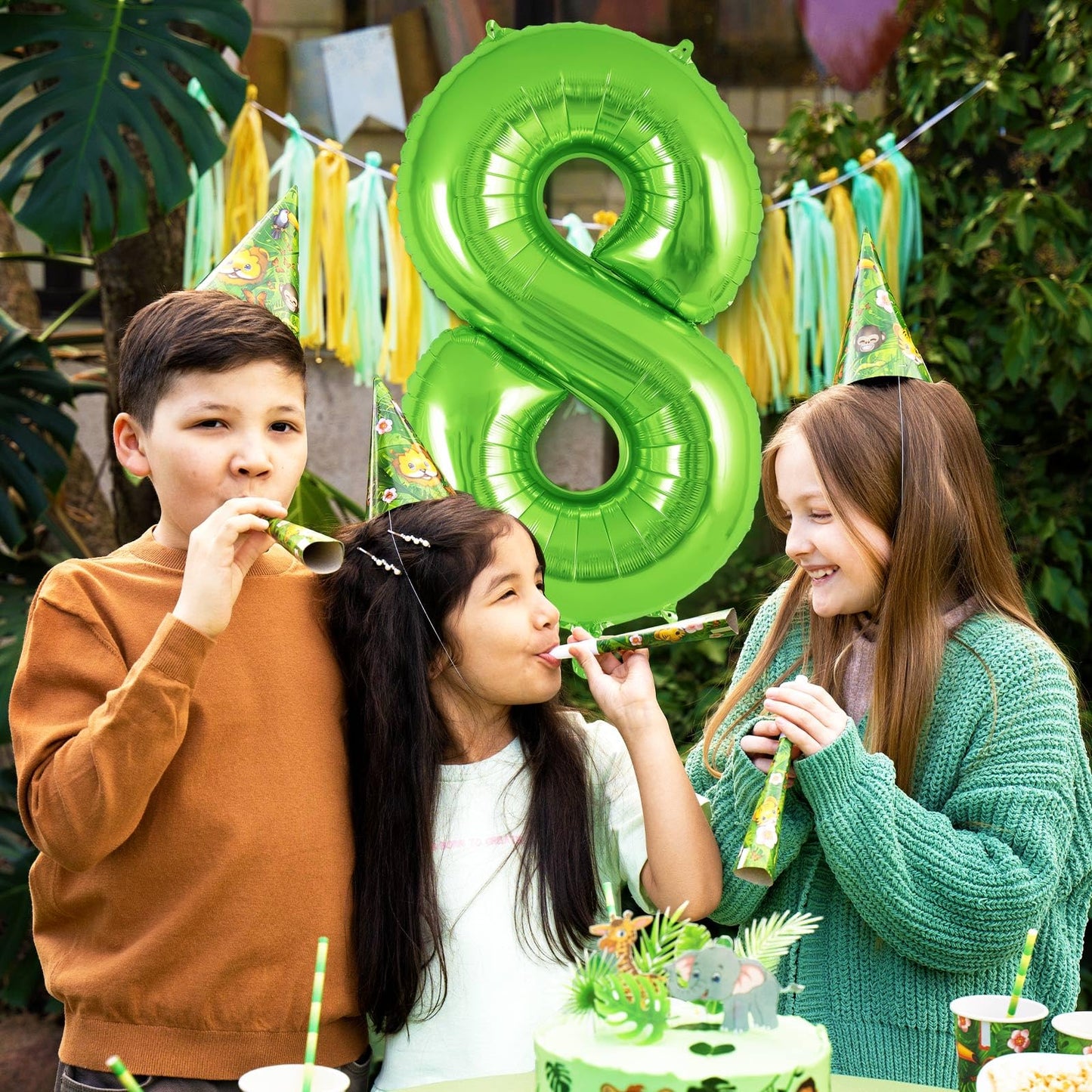 Green Number 8 Balloon 40 Inch, Big Large Foil Helium Number Balloons, Jumbo Giant Mylar Number 8 Balloons For 8 Year Old Birthd