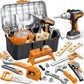 Kids Tool Set 46 PCS, Christmas Birthday Gifts for Kids Ages 3,4,5,6,7,8, Toddler Tool Set with Portable Tool Box & Electronic T