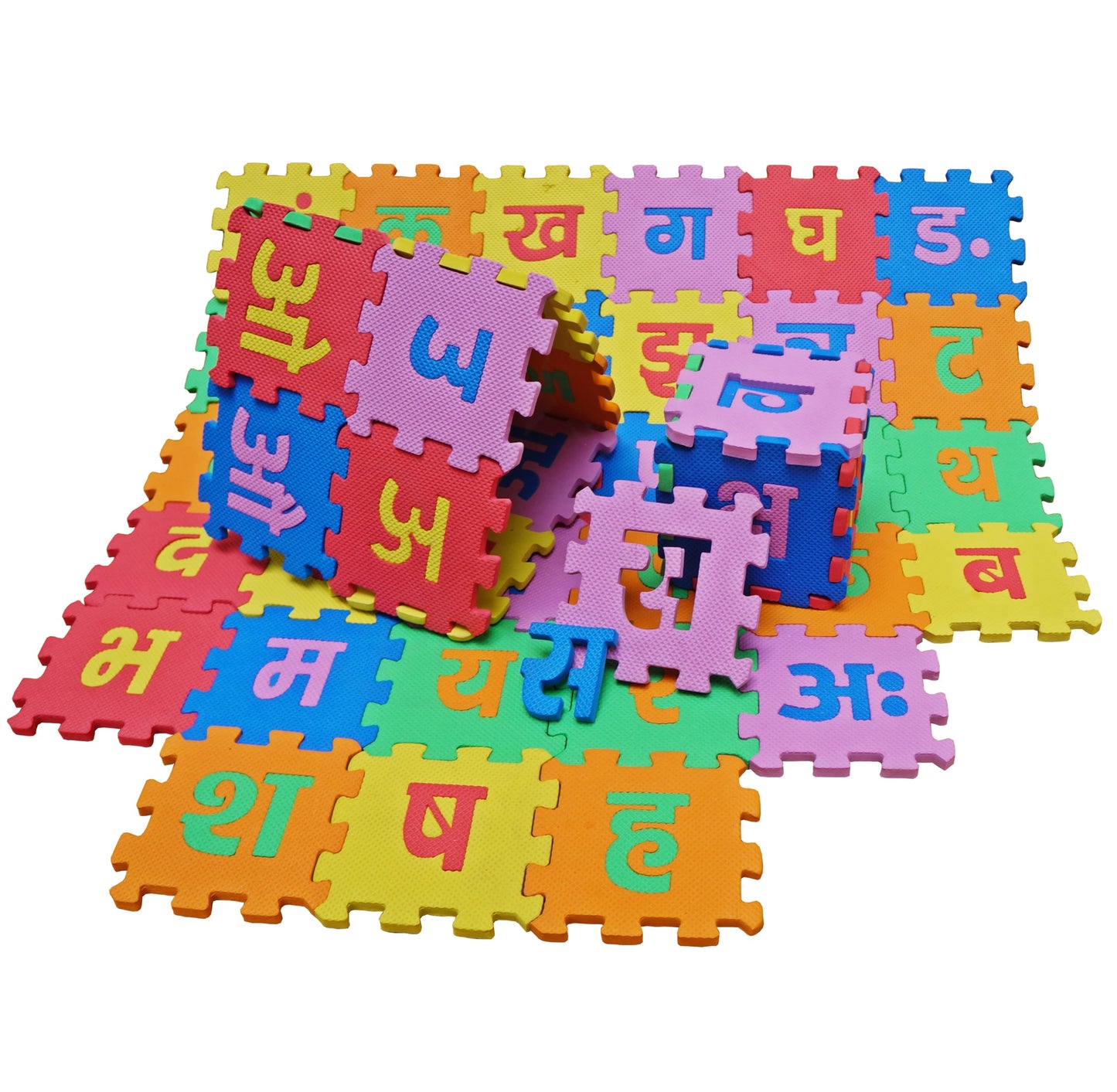 Muren Hindi Alphabet Mat - 51 Tiles - Eva Foam Jigsaw Puzzle Floor Play Mat