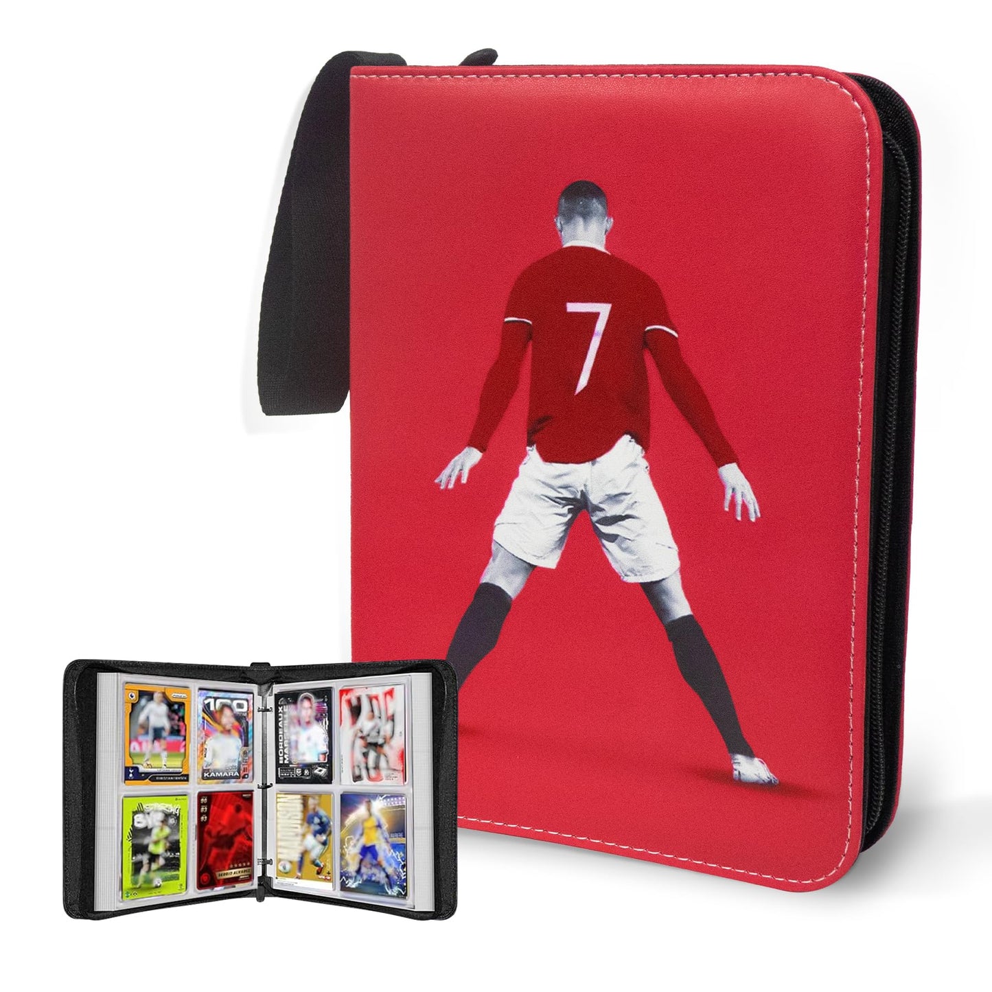 Soccer Card Binder 400 Pockets for Soccer Trading Cards Collectors Portable Waterproof Card Storage Book with Removable Clear Sleeves Compatible with Soccer Cards 2025-26