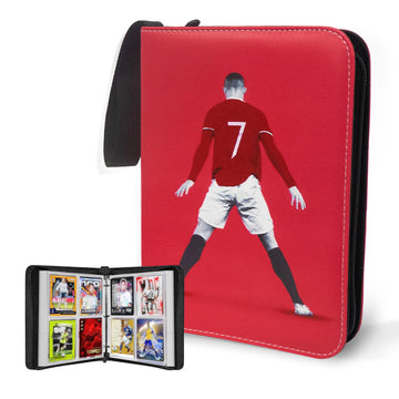 Soccer Card Binder 400 Pockets for Soccer Trading Cards Collectors Portable Waterproof Card Storage Book with Removable Clear Sleeves Compatible with Soccer Cards 2025-26