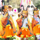 D.Q.Z Fairy Butterfly-Wings Costumes For Girls Dress Up Clothes Rainbow Tutu Mask Headband Role Play Toys For Girl 3-8 Gift (Ora
