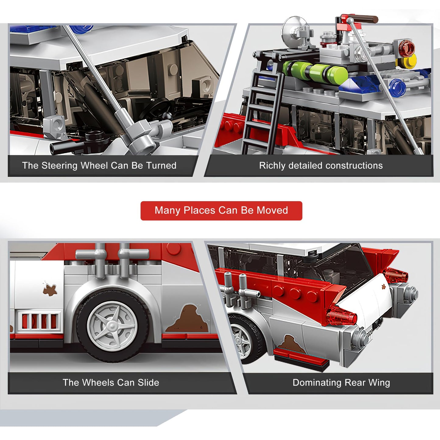 HI-REEKE Buster ECTO-1 Building Kit for mature-themed  Ghost Speed Champion Car Creator Building Blocks Toy Set Creator-605PCS
