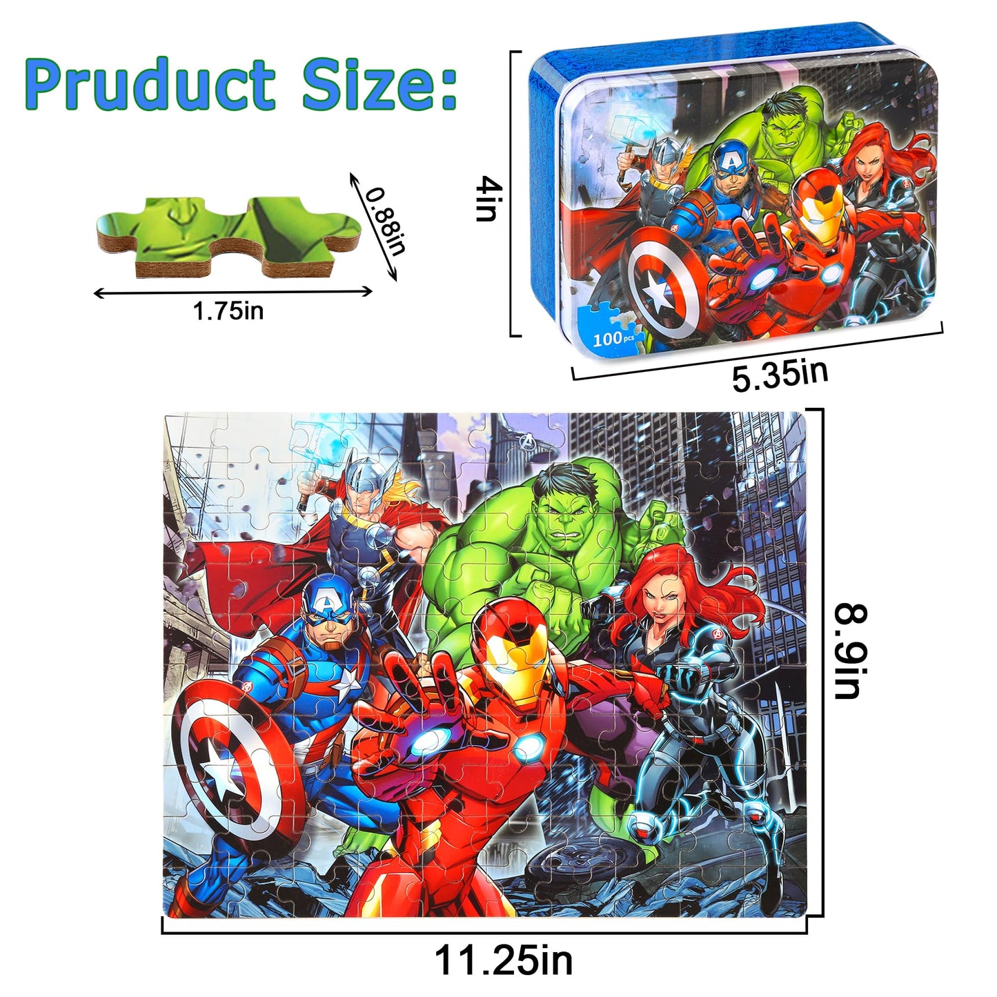 Lelemon Puzzles For Kids Ages 4-8,100 Piece Puzzles For Kids In A Metal Box, Educational Kids Puzzles Jigsaw Puzzles 100 Piece Puzzle Games Puzzle Toys Childrens Puzzles For Girls And Boys