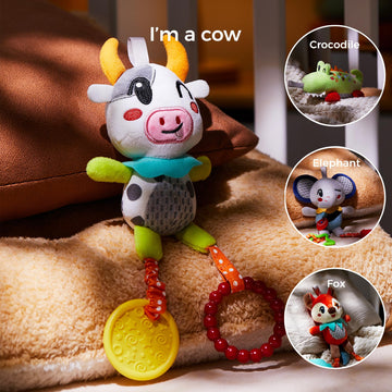 Tumama 4 Pack Baby Toys For 0 3 6 9 12 Months, Hanging Crib Toys For Newborn Infant Development, Car Seat Stroller Soft Plush Rattles Toy For Babies