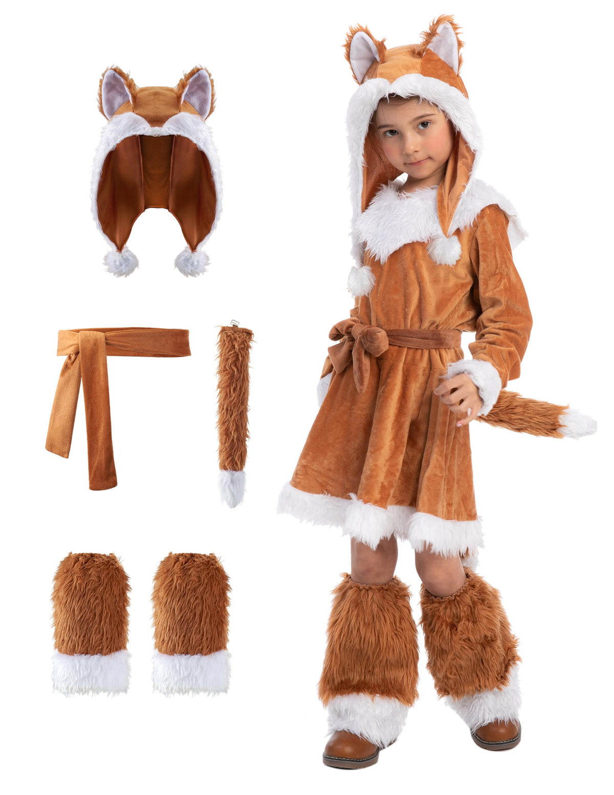Spooktacular Creations Halloween Girls Fox Costume, Kids Sweet Fox Costume For Child, Toddler Halloween Dress Up, Junglethemed