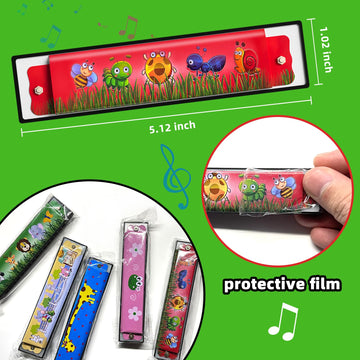 60 Pcs Harmonica For Kids 16 Holes Musical Instrument, Return Gift Cartoon Double Row Harmonica Bulk Toy For Kids Party Favors G