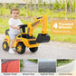 HONEY JOY Ride On Excavator for Toddlers - Outdoor Digging Toy, Yellow, No Power, Storage, Fun Construction Vehicle for Kids