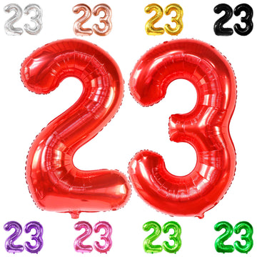 Katchon, Red 23 Balloon Numbers - Big, 40 Inch | 23 Red Balloons For 23 Birthday Decorations For Men | 23 Birthday Decorations | 23 Balloon Numbers For 23Rd Birthday Decorations For Men
