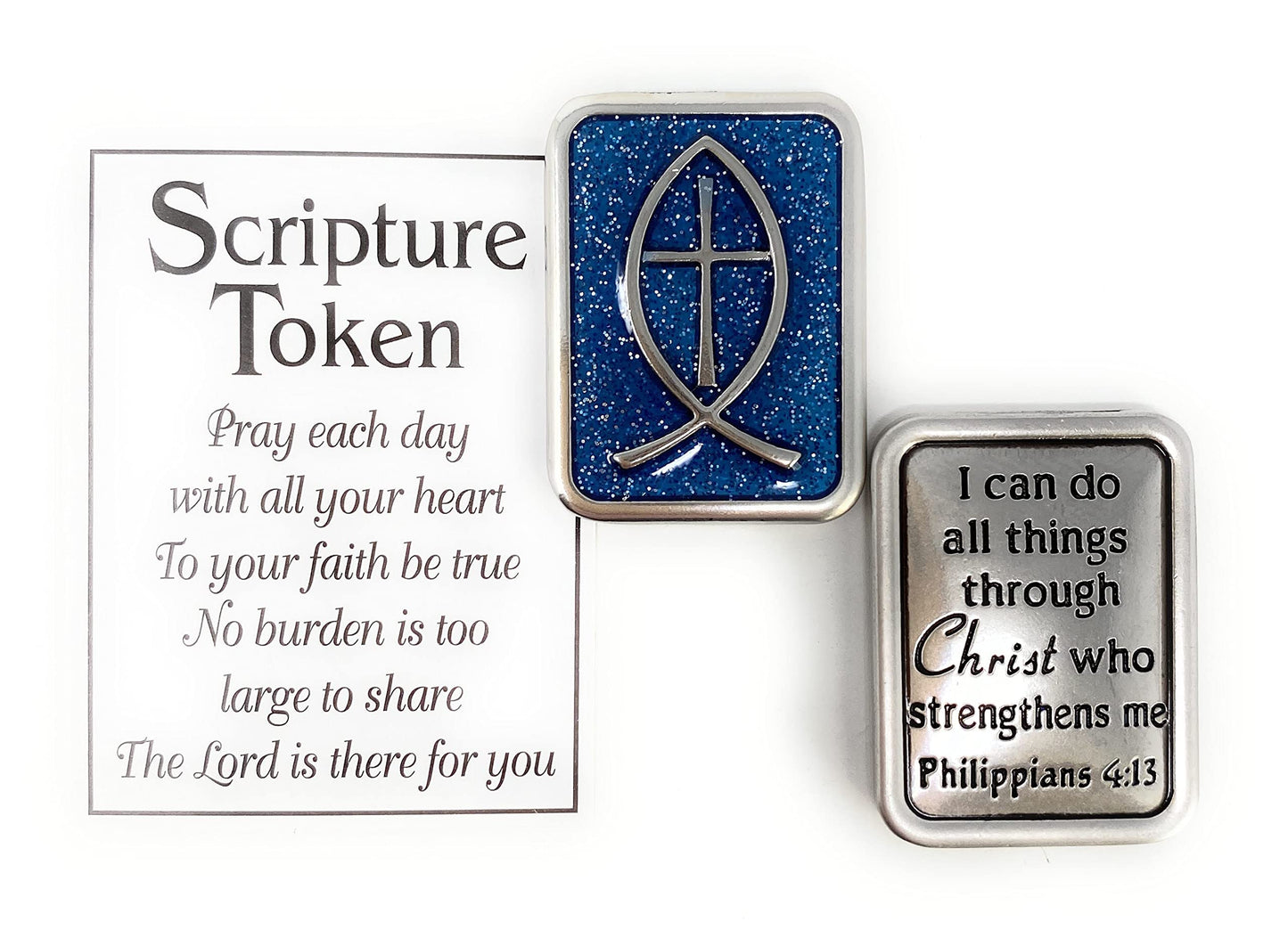 Ganz Holy Scripture Double Sided Pocket Charm with Story Card (Phil 4:13)