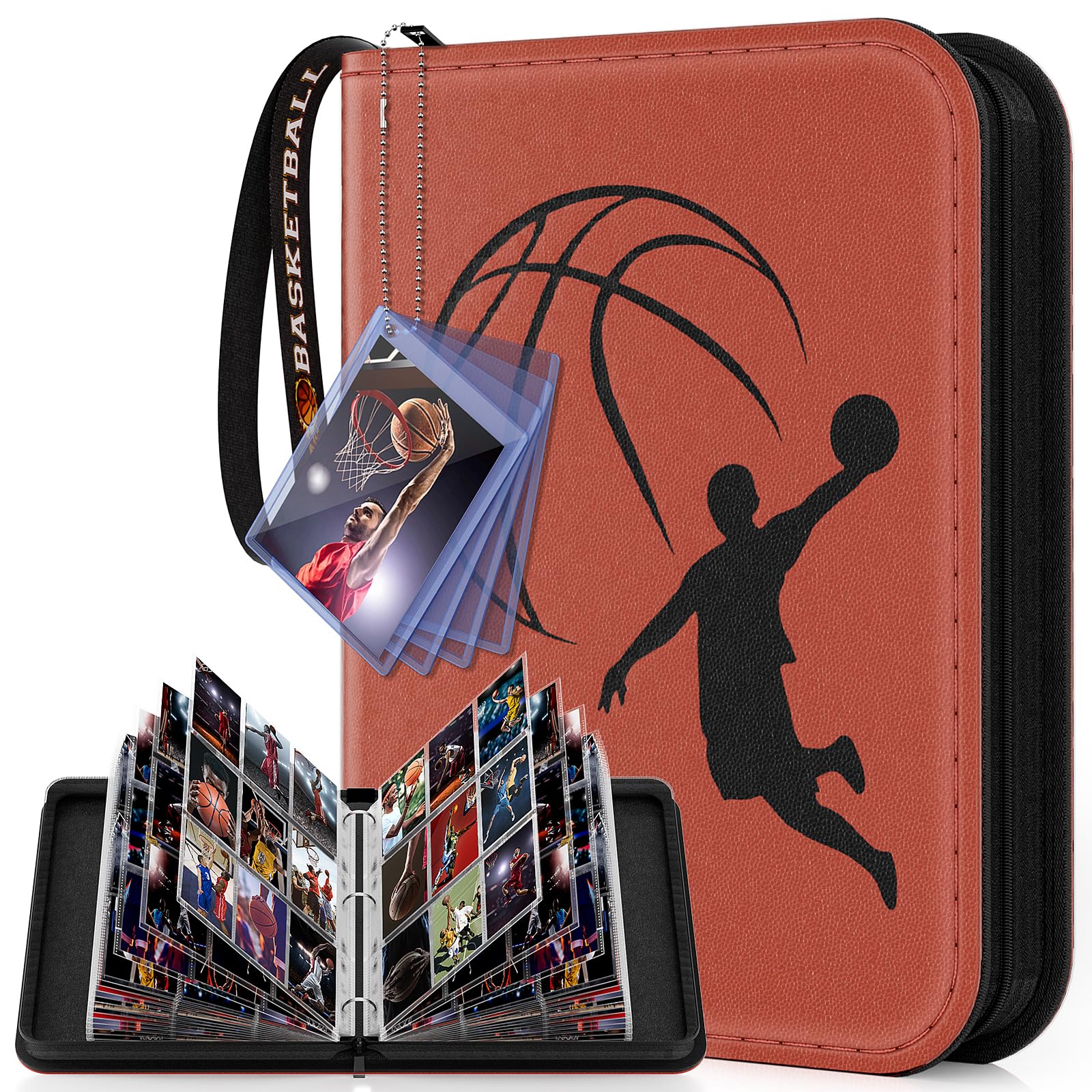 Basketball Card Binder 720 Pocket, Sports Card Binder With Toploaders Card Display, Premium Basketball Card Holder With Basketba