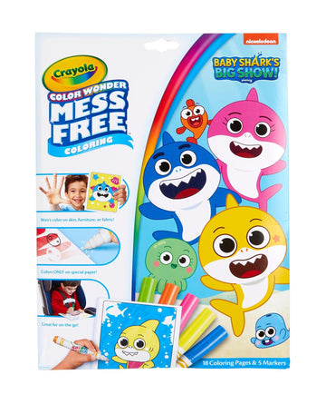 Crayola Baby Shark Color Wonder Pages, Mess Free Coloring for Toddlers, Coloring Activity, Travel Activities, Toddler Toys & Gif