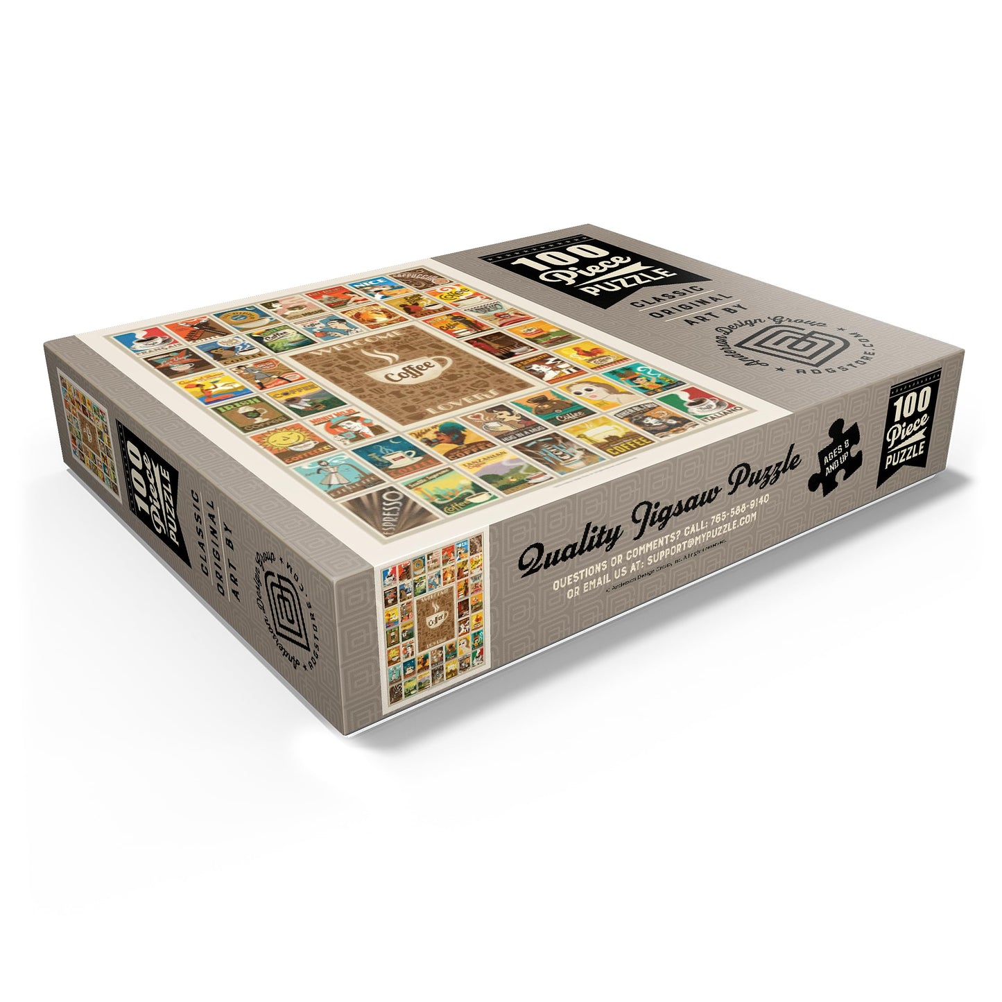 MyPuzzle Coffee Collection: Multi-Image Print  Vintage Poster - enhanced 100 Piece Jigsaw Puzzle for mature-themeds