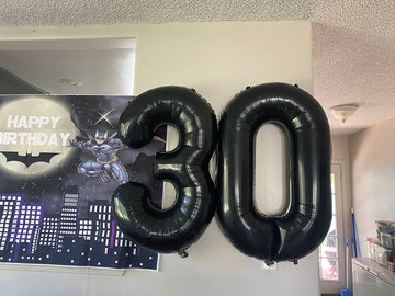Number 3 Balloon 40 Inch Large Black Balloon For Three Year Old Birthday Decor, 3 13 30 31 Birthday Party, Wednesday Addams Part
