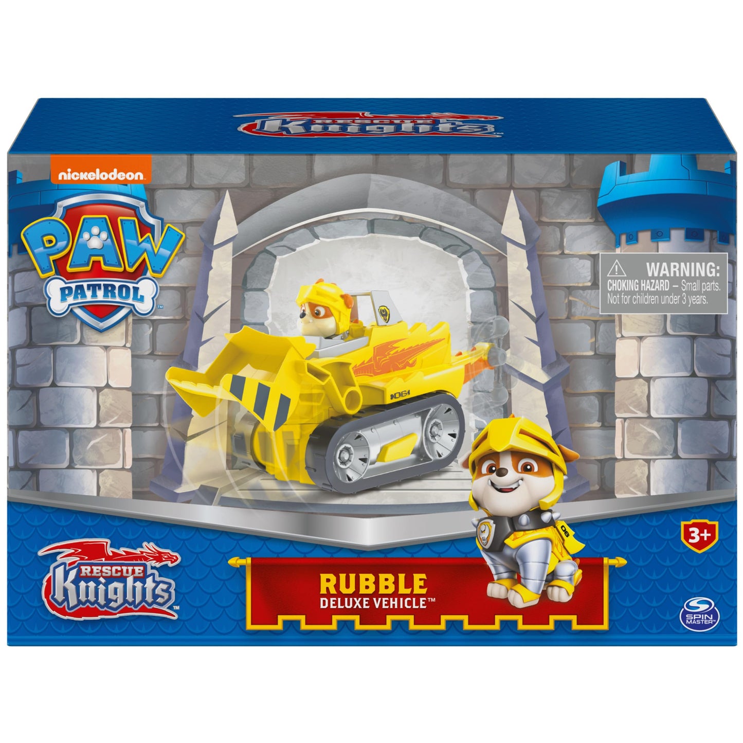 Paw Patrol Rubble Transforming Toy Car with Action Figure - Plastic, Ages 3+, Model 6064299