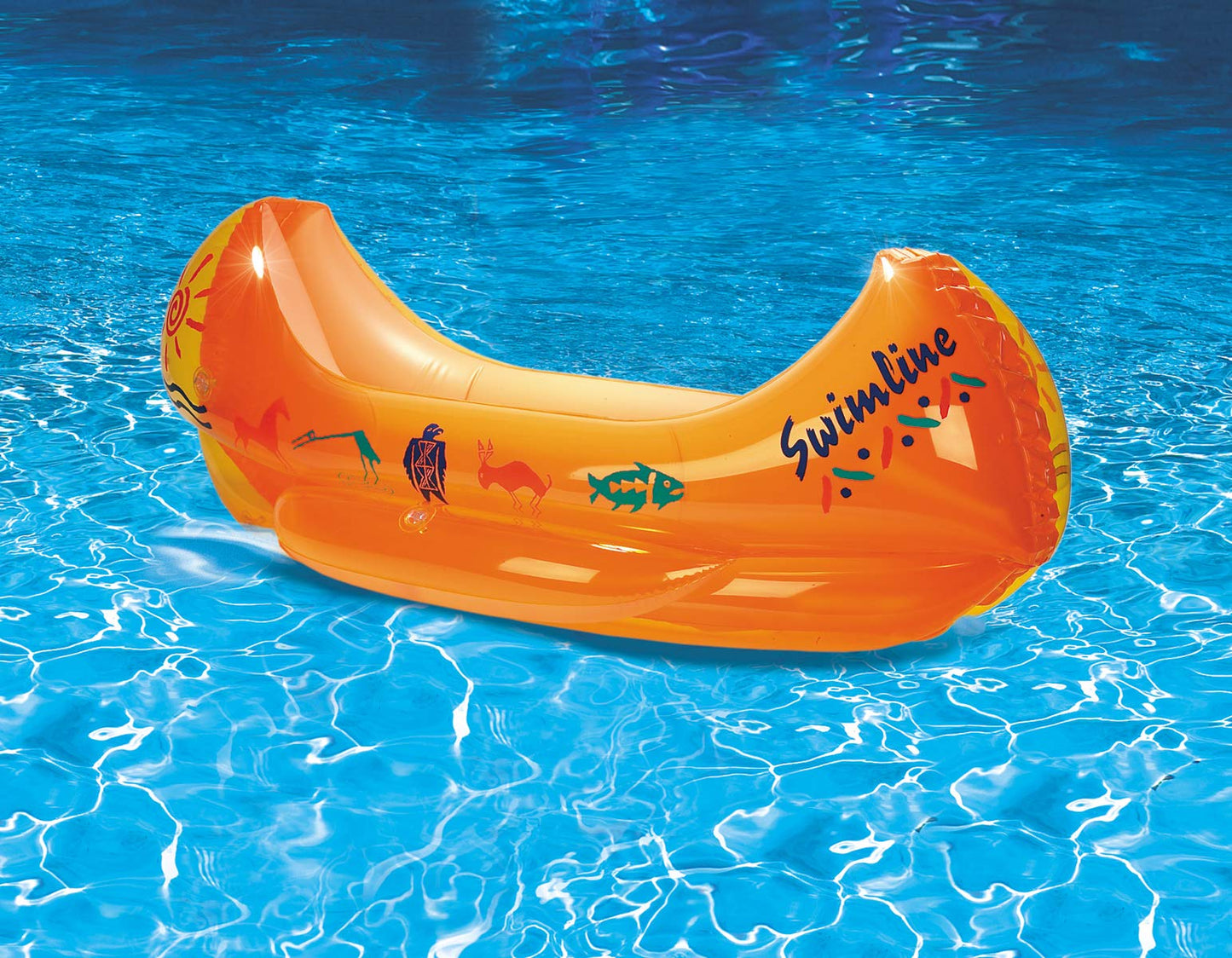 Swimline Inflatable Canoe Pool Float, 44"x22"x15", Orange, Model 9031, Durable Plastic Material