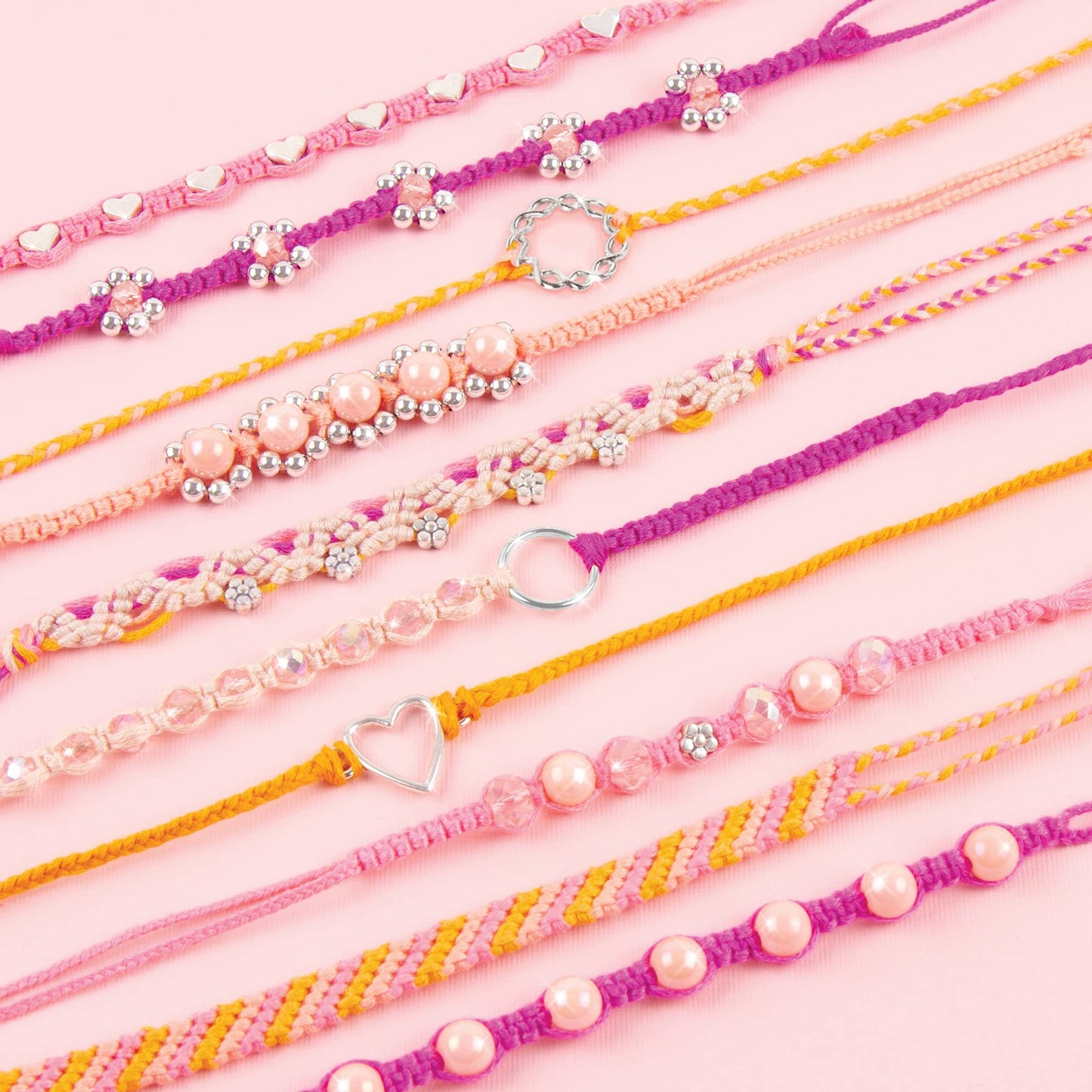 Make It Real - Macrame Friendship Bracelet Making Kit for Girls - Kids String Bracelet Making Kit - Friendship Bracelet Craft Ki