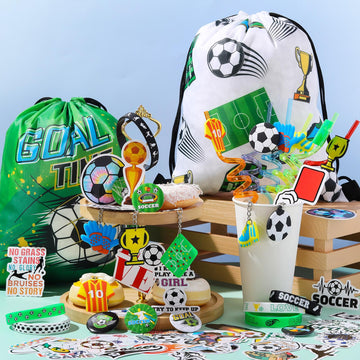 Sadnyy 140 Pcs Baseball Party Favors Birthday Party Decorations Supplies Drawstring Bags with Silicone Bracelets Keychains Straw