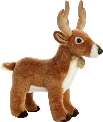 Aurora® Miyoni® 14" Brown Deer Stuffed Animal - Lifelike Detail, Polyester Material, Cherished Companionship, Model 26183