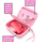 CASEMATIX Pink Travel Case Compatible with Blinger Deluxe Glam Collection, Refill Gems, Bedazzler Kit with Rhinestones, Hair Gem