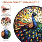 Qiuenisray Wooden Puzzles for mature-themeds  Stained Glass Peacock Jigsaw Puzzles  200 Pieces Unique Shape mature-themed Puzzles  Irregular Christmas Thanksgiving Gifts for Family Friend (11.2 x 11.2 in)