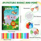 Ben Louis 24Pack Coloring Books For Kids Party Favors With 24 Stacking Crayons Bulk For Ages 2-4-8-12 Classroom Prize Mini Activ