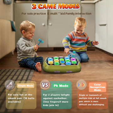 Whack Mole Game Toy For Toddler, Toys For 3 4 5 6+ Year Old Boys/Girls, Interactive Educational Pounding Toys With 2 Hammers, Music & Light, 3 Modes, Birthday Xmas Gifts For Boys Girls Kids Age 3+
