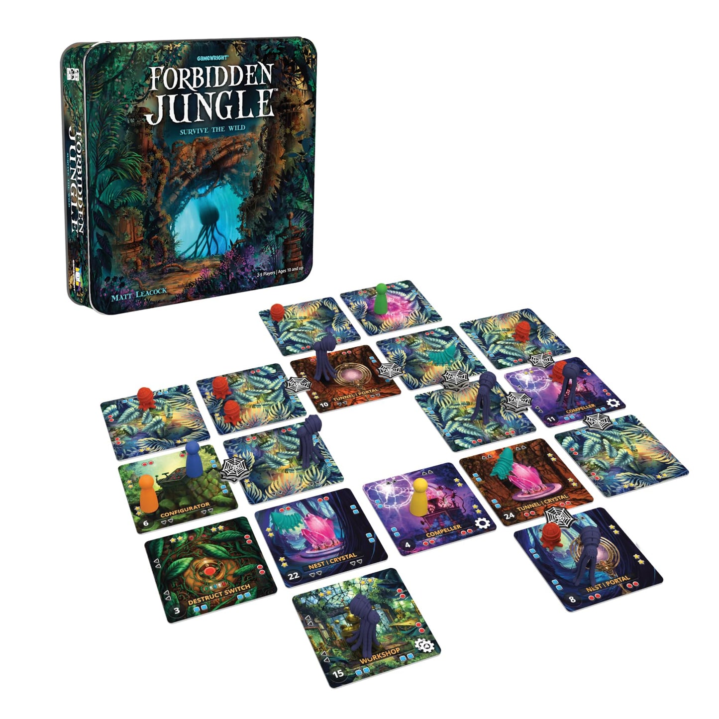 Gamewright Forbidden Jungle Cooperative Board Game - Multi Color - Model 429 - Plastic Material