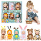 Woozettn 6 Pcs Mini Baby Dolls,4 Inch Realistic Small Baby Doll Toys With Animal Clothes,Cute Tiny Babies Gifts For Girls Kids Baby Shower Easter Basket Valentine