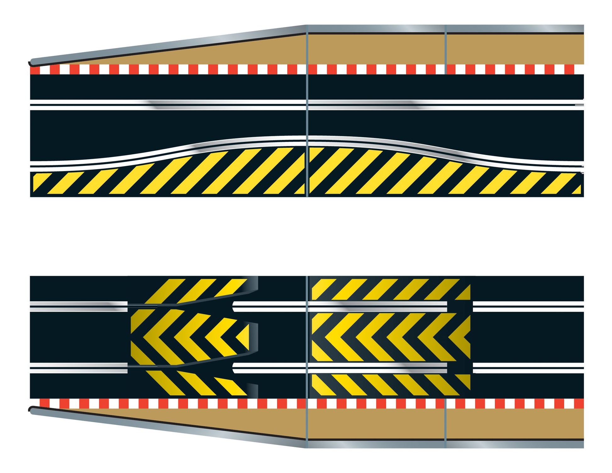 Scalextric C8511 Track Extension Pack - 1X Leap (Ramp Up And Ramp Down) 2 Straight 2 Side Swipes Borders Barriers
