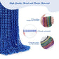 YAXINRUI 72 PCS Metallic Blue Bead Necklaces, 33 Inch 7 mm Mardi Gras Beads Bulk Round Beaded Necklaces Costume Necklace for Mar