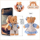 12 Pieces Mini Bear Stuffed Animals Plush Bears  Mini Couple Bear with Burlap Clothes Little Bear Toys for Birthday Wedding Decorations Christmas Party Favors Supplies (Blue  White Cute Style)