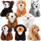 8-Piece Assorted Plush Pets Set - 5 Inch Cute Stuffed Animals For Kids, Classroom & Halloween Themed Party Supplies (Squatting Dog)
