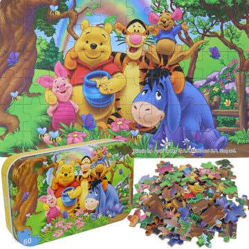 60 Piece Jigsaw Puzzles For Kids Ages 4-8 Winnie The Pooh Puzzle- Family Game Reduced Pressure Toy Gift For Children (2500)