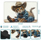 Rwutytiul Cat Card Playmat 24 X 14 Inch With Playmat Tube Bag, Card Gameplay Playmat With Zones Commander Deck Board Mtg Rpg Ccg
