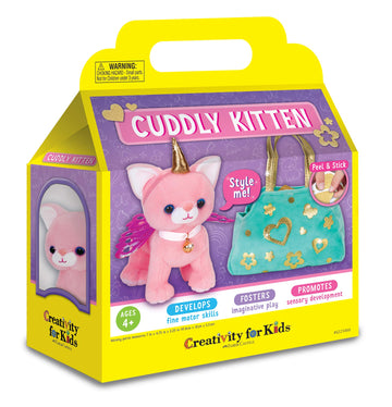 Creativity For Kids Cuddly Kitten Plush Toy - Kitty Stuffed Animal And Pet Carrier Purse , Pink, Small