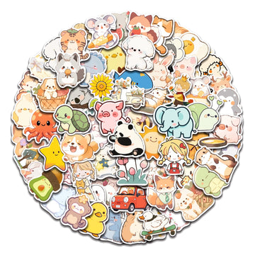 Aowdiao 100 Pcs Cute Animal Stickers For Kids Vinyl Water Bottle Stickers Cute Stuff For Kids Gifts Party Favors Classroom Must
