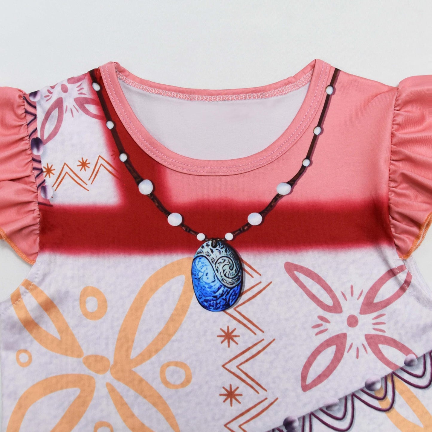 Aovclkid Girls Moana Princess Costume Halloween Party Dress Cosplay Outfits(6 Years,Grey)