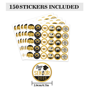 Gold and Black Graduation Party Favors Stickers for Chocolate Kisses, Congrats Grad Stickers Graduation Candy Stickers,Class of