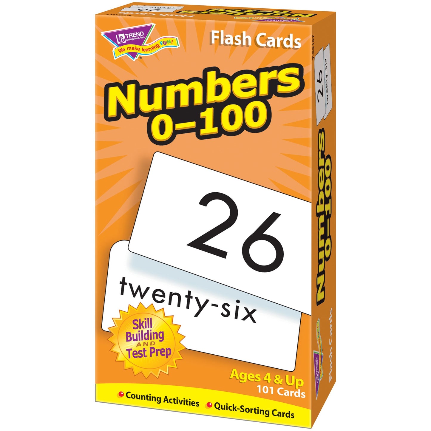 Trend Enterprises: Numbers 0-100 Skill Drill Flash Cards, Numerals And Number Words, Exciting Way For Everyone To Learn, Great F