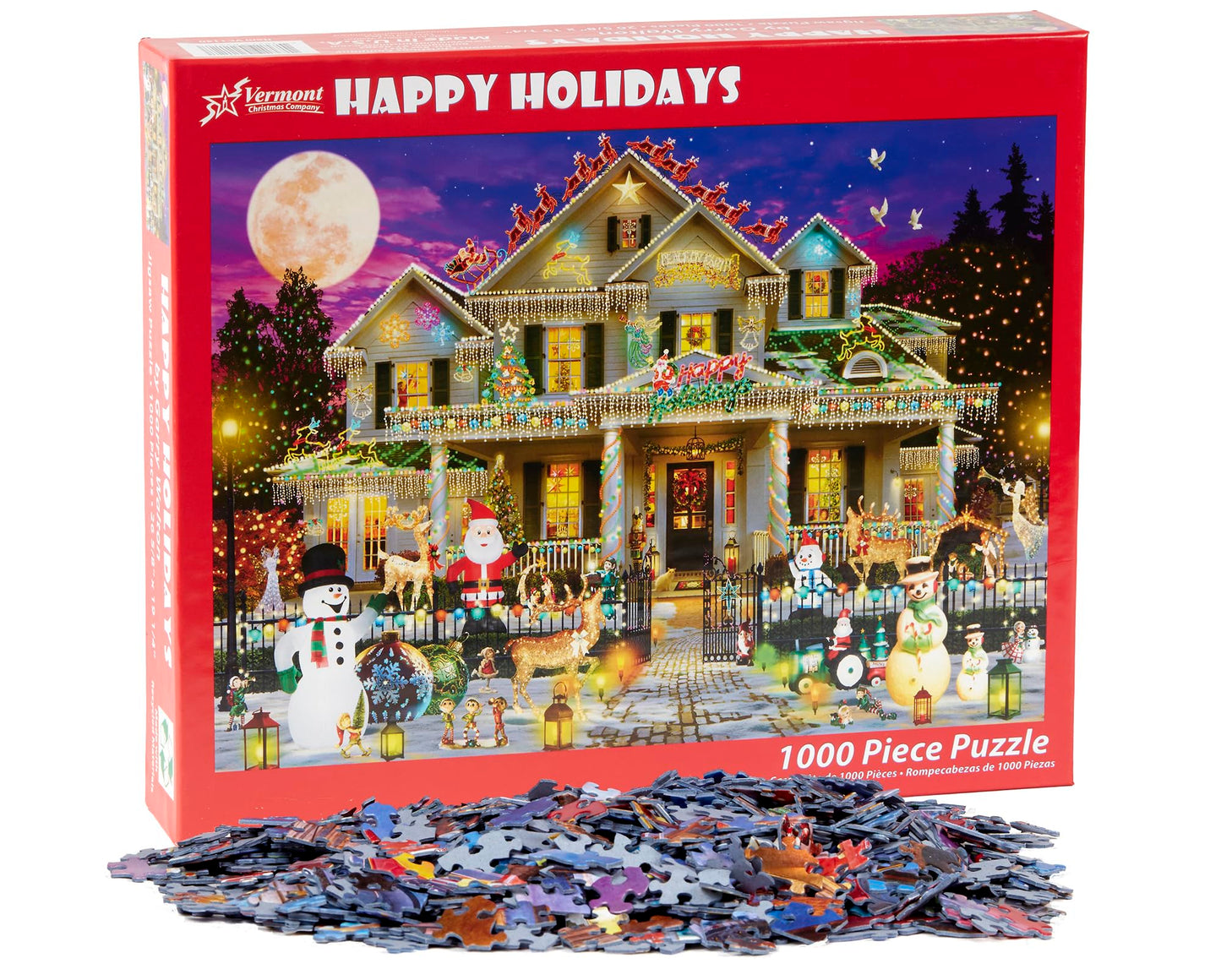 Vermont Christmas Company Happy Holidays Jigsaw Puzzle 1000 Piece