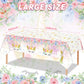 Rejoice Bunny 3Pcs Unicorn Tablecloths For Kids Girls Baby Shower 1St Birthday Party Decorations Pink Wonderland Rainbown Themed