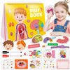 Preschool Montessori Toys For Kids, Human Body Busy Book For Kids Toys Ages 4-8 Birthday Gifts For 4-8 Year Olds Boys Girls Kindergarten Learning Activities Educational Toys For Kids 5-7 Travel Toys