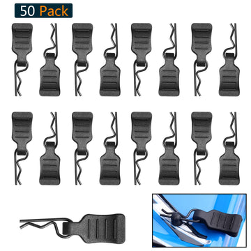 HobbyPark 50pcs Mini Clips R Pins with Pull Tabs for 1/24 1/28 1/36 Scale Micro Cars Compatible with Axial SCX24 Deadbolt 90081