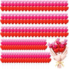 Jenaai 24 Pcs Valentine s Day Heart Shaped Balloons Self Inflatable Heart Balloons with Bow Rod Stem 3 in 1 Love Mini Valentine