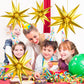 Funtoob Gold Balloons Star Balloons Metallic Star Foil Balloons Gold Star Cone Balloons Starburst Balloon Spike Balloons For Bir