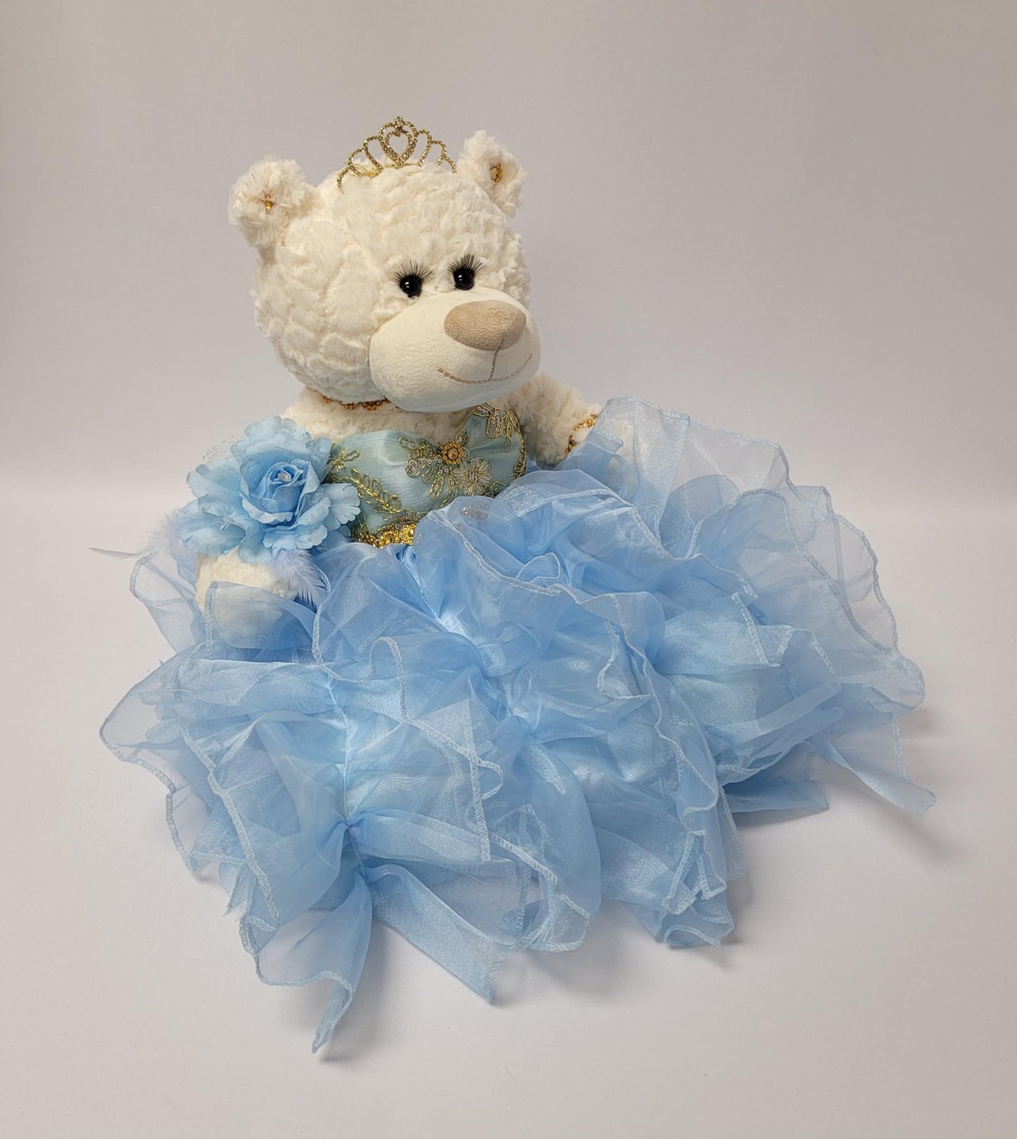 Kinnex Collections Since 1997 20'' Quince Anos Quinceanera Last Doll Teddy Bear With Dress (Centerpiece) ~ Arc16831-4R (Baby Blu
