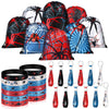Lothee 32 Pieces Spiderweb Birthday Party Decoration Set Spiderweb Drawstring Bags Funny Travel Sack Backpack Rubber Bracelets W